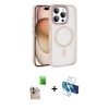 MARSİLYAN™- iPhone 16 Pro Max Kılıf Kıvılcım Prime - Siyah 3D Antistatik Cam Ekran Koruyucu + Raze Metal Kamera Lens - NLGY