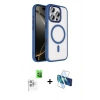MARSİLYAN™- iPhone 16 Pro Max Kılıf Kıvılcım Prime - Siyah 3D Antistatik Cam Ekran Koruyucu + Raze Metal Kamera Lens - BZ