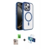 MARSİLYAN™- iPhone 16 Pro Max Kılıf Kıvılcım Prime - Siyah 3D Antistatik Cam Ekran Koruyucu + Raze Metal Kamera Lens - NLGY