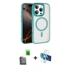 MARSİLYAN™- iPhone 16 Pro Max Kılıf Kıvılcım Prime - Siyah 3D Antistatik Cam Ekran Koruyucu + Raze Metal Kamera Lens - SH