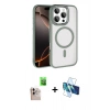 MARSİLYAN™- iPhone 16 Pro Max Kılıf Kıvılcım Prime - Siyah 3D Antistatik Cam Ekran Koruyucu + Raze Metal Kamera Lens - NLGY