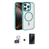 MARSİLYAN™- iPhone 16 Pro Max Kılıf Kıvılcım Prime - Siyah 3D Antistatik Hayalet Cam Ekran Koruyucu + Bilvis Titan Kamera Lens - TMGI