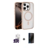 MARSİLYAN™- iPhone 16 Pro Max Kılıf Kıvılcım Prime - Siyah 3D Antistatik Hayalet Cam Ekran Koruyucu + Bilvis Titan Kamera Lens - GS