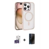 MARSİLYAN™- iPhone 16 Pro Max Kılıf Kıvılcım Prime - Siyah 3D Antistatik Hayalet Cam Ekran Koruyucu + Bilvis Titan Kamera Lens - TMGI