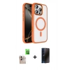 MARSİLYAN™- iPhone 16 Pro Max Kılıf Kıvılcım Prime - Siyah 3D Antistatik Hayalet Cam Ekran Koruyucu + Raze Metal Kamera Lens - NLGY