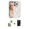 MARSİLYAN™- iPhone 16 Pro Max Kılıf Kıvılcım Prime - Siyah 3D Antistatik Hayalet Cam Ekran Koruyucu + Raze Metal Kamera Lens - CLTM