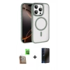 MARSİLYAN™- iPhone 16 Pro Max Kılıf Kıvılcım Prime - Siyah 3D Antistatik Hayalet Cam Ekran Koruyucu + Raze Metal Kamera Lens - CLTM