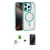 MARSİLYAN™- iPhone 16 Pro Max Kılıf Kıvılcım Prime - Siyah 3D Antistatik Hayalet Cam Ekran Koruyucu + Raze Metal Kamera Lens - BZ