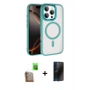 MARSİLYAN™- iPhone 16 Pro Max Kılıf Kıvılcım Prime - Siyah 3D Antistatik Hayalet Cam Ekran Koruyucu + Raze Metal Kamera Lens - CLTM
