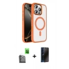 MARSİLYAN™- iPhone 16 Pro Max Kılıf Kıvılcım Prime - Siyah 3D Antistatik Hayalet Cam Ekran Koruyucu + Raze Metal Kamera Lens - SH