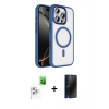 MARSİLYAN™- iPhone 16 Pro Max Kılıf Kıvılcım Prime - Siyah 3D Antistatik Hayalet Cam Ekran Koruyucu + Raze Metal Kamera Lens - BZ