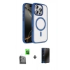 MARSİLYAN™- iPhone 16 Pro Max Kılıf Kıvılcım Prime - Siyah 3D Antistatik Hayalet Cam Ekran Koruyucu + Raze Metal Kamera Lens - SH