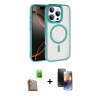 MARSİLYAN™- iPhone 16 Pro Max Kılıf Kıvılcım Prime - Siyah 3D Antistatik Mat Seramik Nano Ekran Koruyucu + Raze Metal Kamera Lens - CLTM