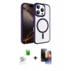 MARSİLYAN™- iPhone 16 Pro Max Kılıf Kıvılcım Prime - Siyah 3D Antistatik Mat Seramik Nano Ekran Koruyucu + Raze Metal Kamera Lens - BZ
