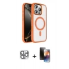 MARSİLYAN™- iPhone 16 Pro Max Kılıf Kıvılcım Prime - Siyah 3D Antistatik Mat Seramik Nano Ekran Koruyucu + Pers Alüminyum Kamera Lens - GI
