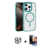 MARSİLYAN™- iPhone 16 Pro Max Kılıf Kıvılcım Prime - Siyah 3D Antistatik Mat Seramik Nano Ekran Koruyucu + Pers Alüminyum Kamera Lens - GI