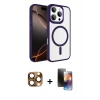 MARSİLYAN™- iPhone 16 Pro Max Kılıf Kıvılcım Prime - Siyah 3D Antistatik Mat Seramik Nano Ekran Koruyucu + Çöl Titanyum Pers Alüminyum Kamera Lens