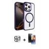 MARSİLYAN™- iPhone 16 Pro Max Kılıf Kıvılcım Prime - Siyah 3D Antistatik Mat Seramik Nano Ekran Koruyucu + Pers Alüminyum Kamera Lens - GI