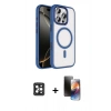 MARSİLYAN™- iPhone 16 Pro Max Kılıf Kıvılcım Prime - Siyah 3D Antistatik Mat Seramik Nano Ekran Koruyucu + PVD Metal Kamera Lens - SH