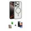 MARSİLYAN™- iPhone 16 Pro Max Kılıf Kıvılcım Prime - Siyah 3D Antistatik Mat Seramik Nano Ekran Koruyucu + Raze Metal Kamera Lens - CLTM