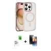 MARSİLYAN™- iPhone 16 Pro Max Kılıf Kıvılcım Prime - Siyah 3D Antistatik Mat Seramik Nano Ekran Koruyucu + Raze Metal Kamera Lens - BZ