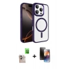 MARSİLYAN™- iPhone 16 Pro Max Kılıf Kıvılcım Prime - Siyah 3D Antistatik Mat Seramik Nano Ekran Koruyucu + Raze Metal Kamera Lens - NLGY
