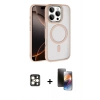 MARSİLYAN™- iPhone 16 Pro Max Kılıf Kıvılcım Prime - Siyah 3D Antistatik Mat Seramik Nano Ekran Koruyucu + Gold PVD Metal Kamera Lens