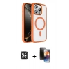 MARSİLYAN™- iPhone 16 Pro Max Kılıf Kıvılcım Prime - Siyah 3D Antistatik Mat Seramik Nano Ekran Koruyucu + PVD Metal Kamera Lens - SH