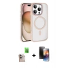 MARSİLYAN™- iPhone 16 Pro Max Kılıf Kıvılcım Prime - Siyah 3D Antistatik Mat Seramik Nano Ekran Koruyucu + Raze Metal Kamera Lens - NLGY