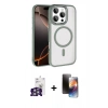 MARSİLYAN™- iPhone 16 Pro Max Kılıf Kıvılcım Prime - Siyah 3D Antistatik Mat Seramik Nano Ekran Koruyucu + Bilvis Titan Kamera Lens - GS