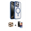 MARSİLYAN™- iPhone 16 Pro Max Kılıf Kıvılcım Prime - Siyah 3D Antistatik Mat Seramik Nano Ekran Koruyucu + Çöl Titanyum Pers Alüminyum Kamera Lens