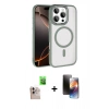 MARSİLYAN™- iPhone 16 Pro Max Kılıf Kıvılcım Prime - Siyah 3D Antistatik Mat Seramik Nano Ekran Koruyucu + Raze Metal Kamera Lens - NLGY