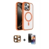 MARSİLYAN™- iPhone 16 Pro Max Kılıf Kıvılcım Prime - Siyah 3D Antistatik Mat Seramik Nano Ekran Koruyucu + Çöl Titanyum Pers Alüminyum Kamera Lens