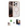 MARSİLYAN™- iPhone 16 Pro Max Kılıf Kıvılcım Prime - Siyah 3D Antistatik Mat Seramik Nano Ekran Koruyucu + Raze Metal Kamera Lens - NLGY