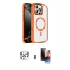 MARSİLYAN™- iPhone 16 Pro Max Kılıf Kıvılcım Prime - Siyah 3D Antistatik Mat Seramik Nano Ekran Koruyucu + Pers Alüminyum Kamera Lens - GS