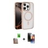 MARSİLYAN™- iPhone 16 Pro Max Kılıf Kıvılcım Prime - Siyah 3D Antistatik Mat Seramik Nano Ekran Koruyucu + Raze Metal Kamera Lens - CLTM