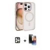 MARSİLYAN™- iPhone 16 Pro Max Kılıf Kıvılcım Prime - Siyah 3D Antistatik Mat Seramik Nano Ekran Koruyucu + Gold PVD Metal Kamera Lens