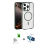 MARSİLYAN™- iPhone 16 Pro Max Kılıf Kıvılcım Prime - Siyah 3D Antistatik Seramik Nano Ekran Koruyucu + Raze Metal Kamera Lens - BZ