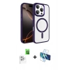 MARSİLYAN™- iPhone 16 Pro Max Kılıf Kıvılcım Prime - Siyah 3D Antistatik Seramik Nano Ekran Koruyucu + Raze Metal Kamera Lens - BZ
