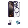 MARSİLYAN™- iPhone 16 Pro Max Kılıf Kıvılcım Prime - Siyah 3D Antistatik Seramik Nano Ekran Koruyucu + Bilvis Titan Kamera Lens - SH