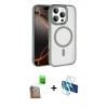 MARSİLYAN™- iPhone 16 Pro Max Kılıf Kıvılcım Prime - Siyah 3D Antistatik Seramik Nano Ekran Koruyucu + Raze Metal Kamera Lens - CLTM