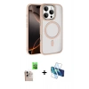 MARSİLYAN™- iPhone 16 Pro Max Kılıf Kıvılcım Prime - Siyah 3D Antistatik Seramik Nano Ekran Koruyucu + Raze Metal Kamera Lens - NLGY