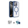MARSİLYAN™- iPhone 16 Pro Max Kılıf Kıvılcım Prime - Siyah 3D Antistatik Seramik Nano Ekran Koruyucu + Pers Alüminyum Kamera Lens - GS