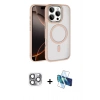 MARSİLYAN™- iPhone 16 Pro Max Kılıf Kıvılcım Prime - Siyah 3D Antistatik Seramik Nano Ekran Koruyucu + Pers Alüminyum Kamera Lens - GI