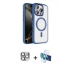 MARSİLYAN™- iPhone 16 Pro Max Kılıf Kıvılcım Prime - Siyah 3D Antistatik Seramik Nano Ekran Koruyucu + Pers Alüminyum Kamera Lens - GI