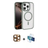 MARSİLYAN™- iPhone 16 Pro Max Kılıf Kıvılcım Prime - Siyah 3D Antistatik Seramik Nano Ekran Koruyucu + Pers Alüminyum Kamera Lens - CLTM