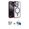 MARSİLYAN™- iPhone 16 Pro Max Kılıf Kıvılcım Prime - Siyah 3D Antistatik Seramik Nano Ekran Koruyucu + Pers Alüminyum Kamera Lens - GS