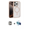 MARSİLYAN™- iPhone 16 Pro Max Kılıf Kıvılcım Prime - Siyah 3D Antistatik Seramik Nano Ekran Koruyucu + PVD Metal Kamera Lens - GD