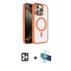 MARSİLYAN™- iPhone 16 Pro Max Kılıf Kıvılcım Prime - Siyah 3D Antistatik Seramik Nano Ekran Koruyucu + PVD Metal Kamera Lens - GD