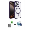 MARSİLYAN™- iPhone 16 Pro Max Kılıf Kıvılcım Prime - Siyah 3D Antistatik Seramik Nano Ekran Koruyucu + Raze Metal Kamera Lens - SH